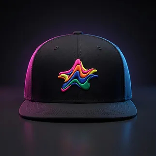 Custom snapback in Black — front view